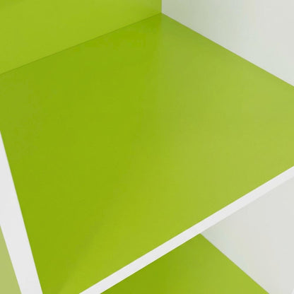 Green 5-Tier Open Shelf Bookcase with Wooden Construction