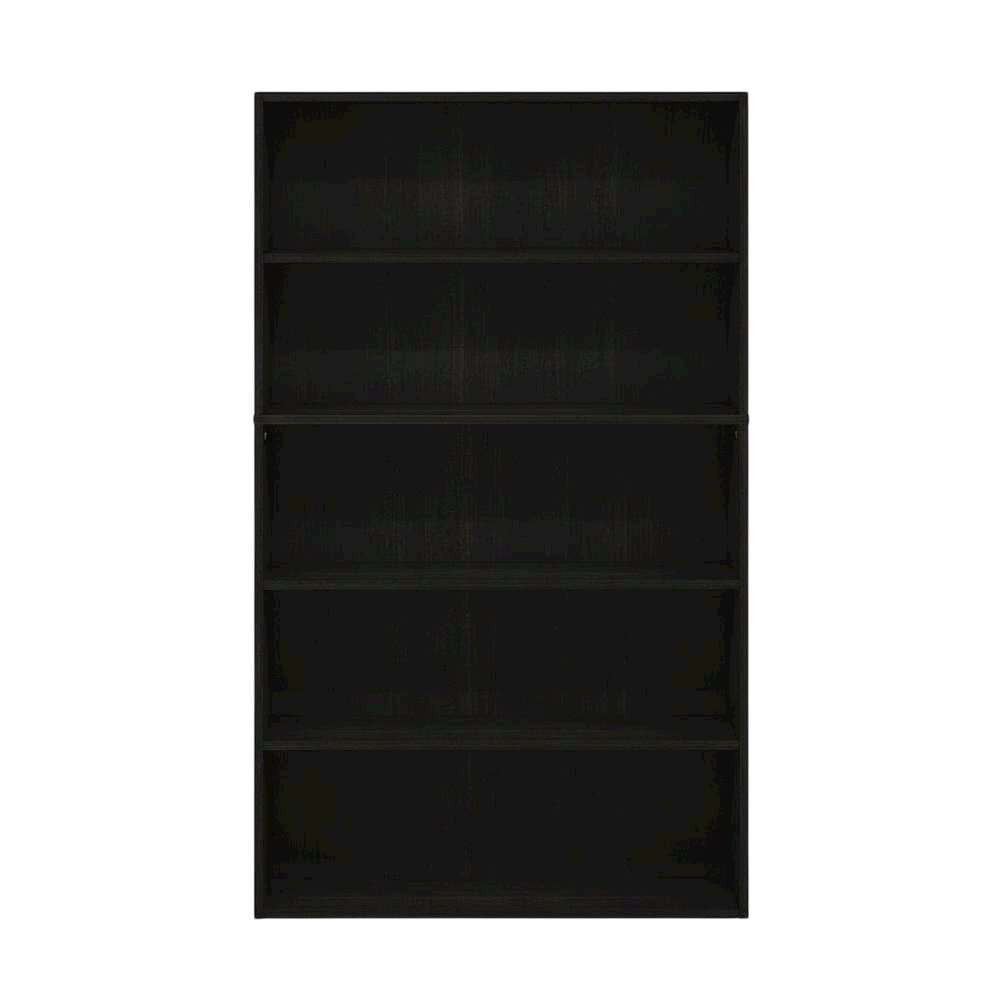 Espresso 5-Tier Open Shelf Bookcase with Sturdy Wood Construction