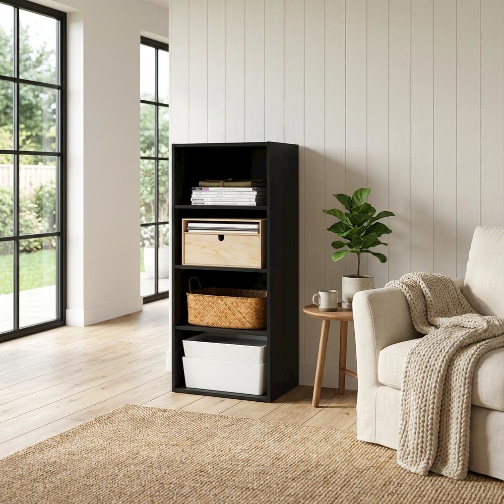 Wooden bookcase with sleek design for organized storage