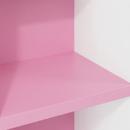 Pink 4-Tier Open Shelf Bookcase with Wood Construction for Storage