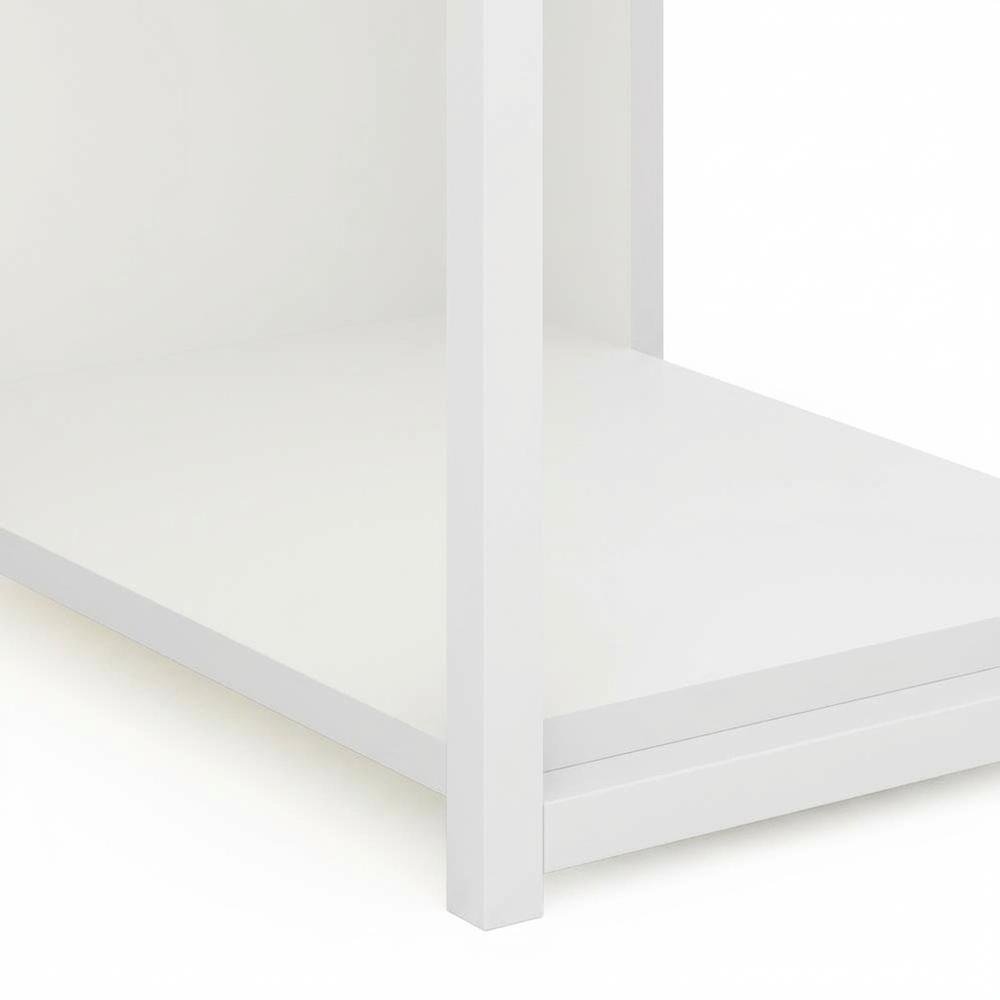 White Modern Living Computer Desk with Sturdy Construction and Spacious Surface