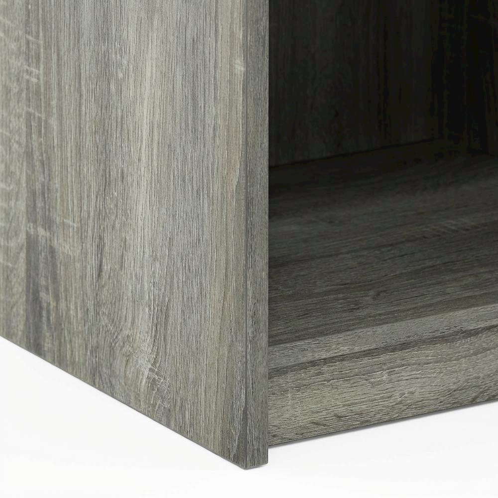 Nightstand with Grey Finish and Wood Construction for Bedroom Storage