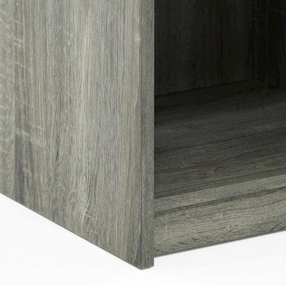 Nightstand with Grey Finish and Wood Construction for Bedroom Storage