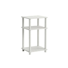 White 3-Tier End Table with Multi-level Storage and Modern Design