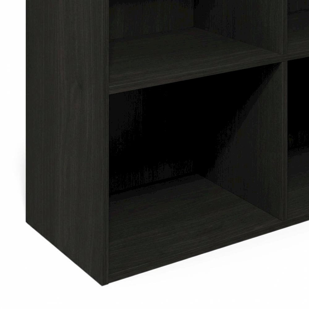 Wooden bookcase with open shelving for contemporary decor storage