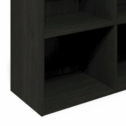 Wooden bookcase with open shelving for contemporary decor storage
