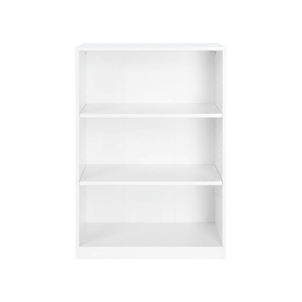 White 3-Shelf Bookcase with Sturdy Construction and Modern Design
