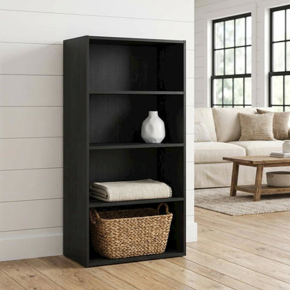 Blackwood 4-Tier Open Shelf Bookcase with Sturdy Wooden Construction
