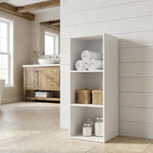 White 3-Tier Open Shelf Bookcase with Modern Design and Sturdy Construction