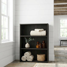 Wooden bookcase in finish with open shelving design for versatile storage
