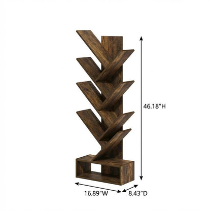 Wooden bookcase with open shelving for modern living spaces