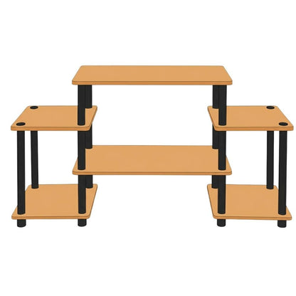 Light Cherry and Black no tools entertainment center with spacious design