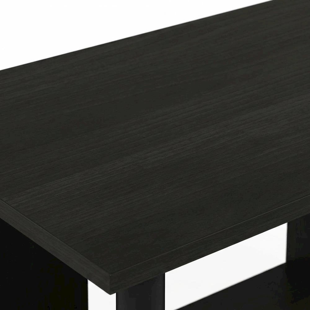Espresso and Black 2-Tier End Table with Modern Design