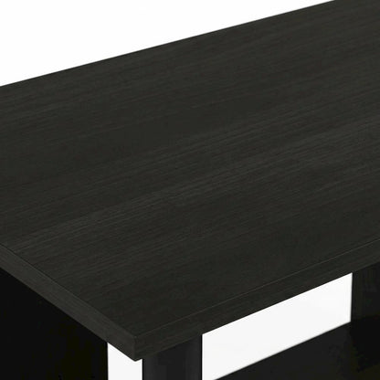 Espresso and Black 2-Tier End Table with Modern Design