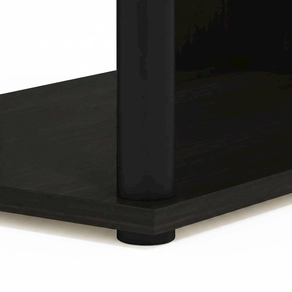 Espresso and Black 2-Tier End Table with Modern Design