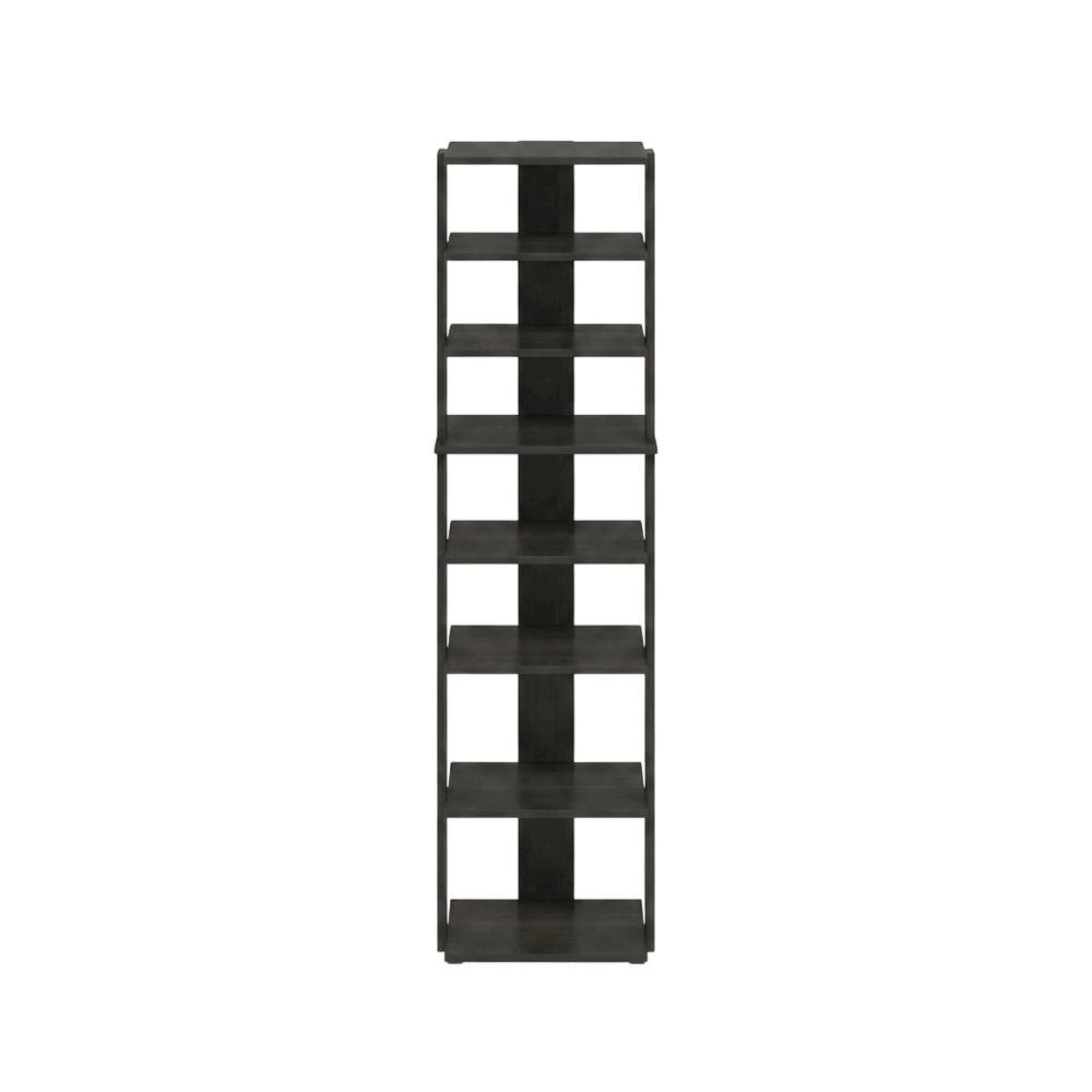Brown 8-Tier Vertical Shoe Tower, Free Standing Space Saving Closet Organizer
