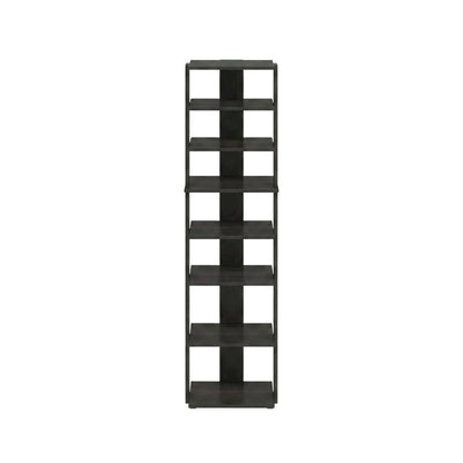 Brown 8-Tier Vertical Shoe Tower, Free Standing Space Saving Closet Organizer
