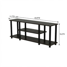 Walnut TV Stand with 3-Tier Open Storage and Modern Design