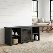 Brown Electric Fireplace TV Stand with Storage for 60-Inch TVs