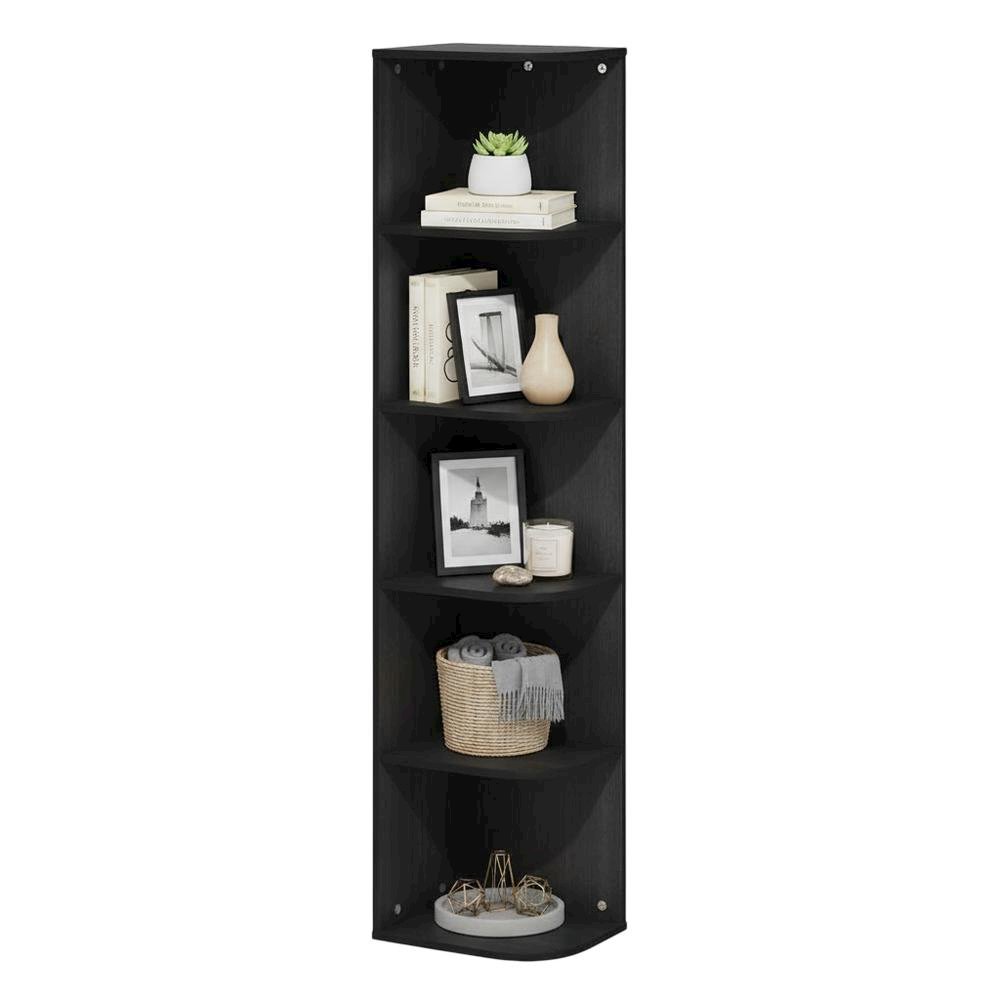 Blackwood 5-Tier Corner Open Shelf Bookcase with Spacious Storage