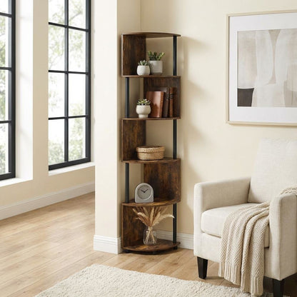 Wooden Bookcase with Open Shelves and Sturdy Construction for Living Room Use
