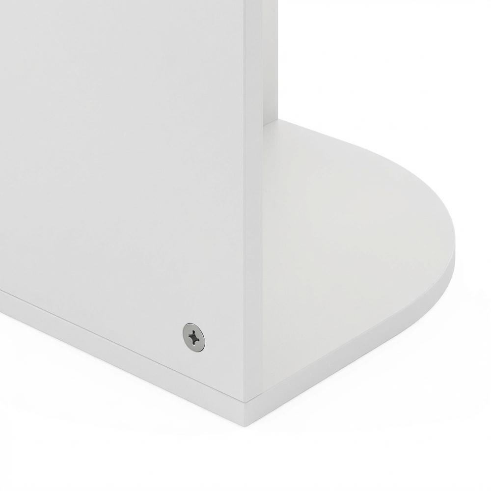 White 4-Tier Corner Open Shelf Bookcase with Durable Wood Construction
