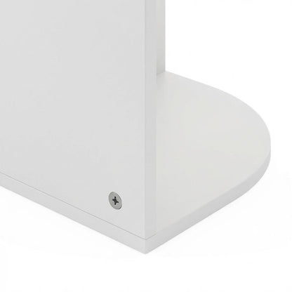White 4-Tier Corner Open Shelf Bookcase with Durable Wood Construction