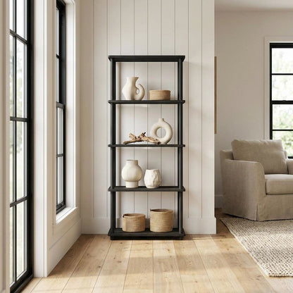 Wood bookcase with sleek design, durable construction, ideal for modern home
