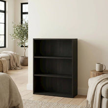 Wooden bookcase in finish with open shelving design for versatile storage