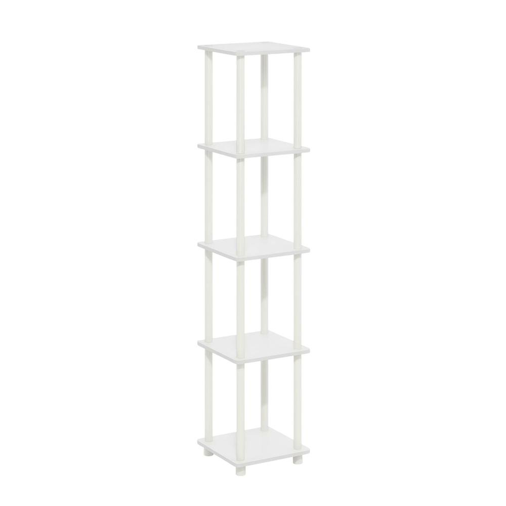 White Wooden Bookcase with Tall Storage and Stylish Finish