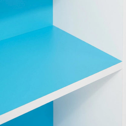 Light Blue 2-Tier Open Shelf Bookcase with Wooden Construction