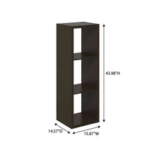 Wooden bookcase with open shelving and sturdy construction