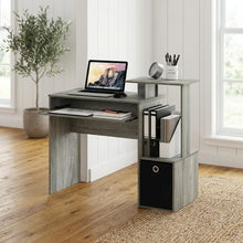 Wooden French Oak Finish Home Office Computer Desk with Storage Bin