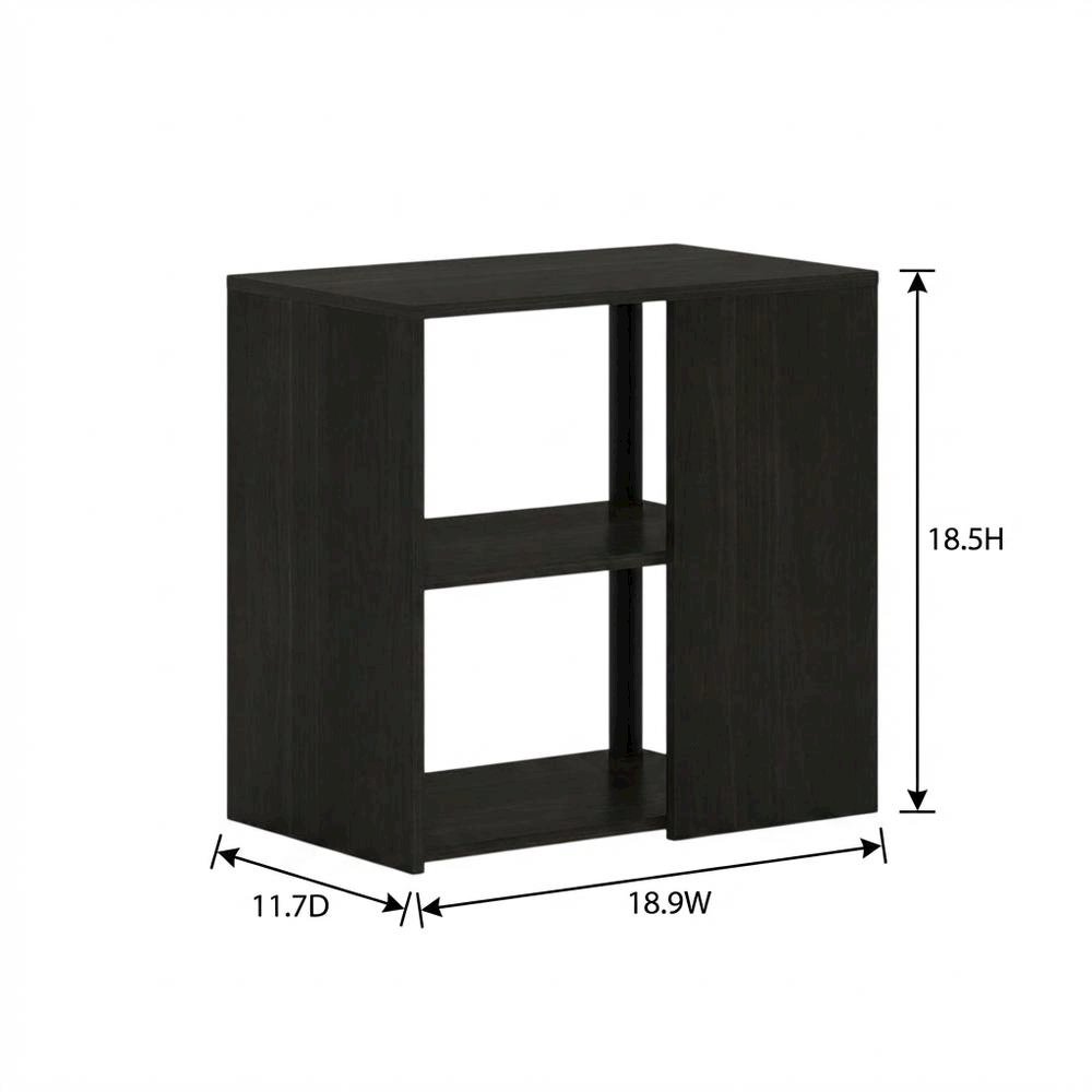 Espresso and Black 2-Tier End Table with Modern Design