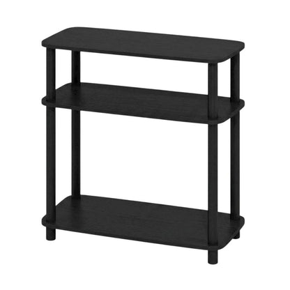 Curve End Table with Black Finish, Modern Design, Easy Assembly