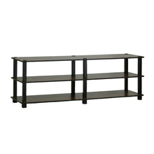 Dark Brown TV Stand with 3-Tier Storage for Entertainment Room