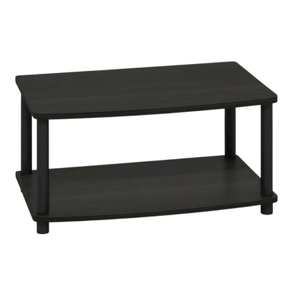 Espresso/Black Turn-N-Tube 2-Tier Elevated TV Stand with No Tools Assembly