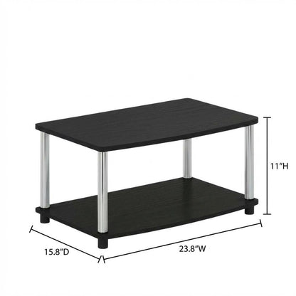 Wooden TV Stand with Americano/Chrome Finish, Elevated Design, No Tools Required