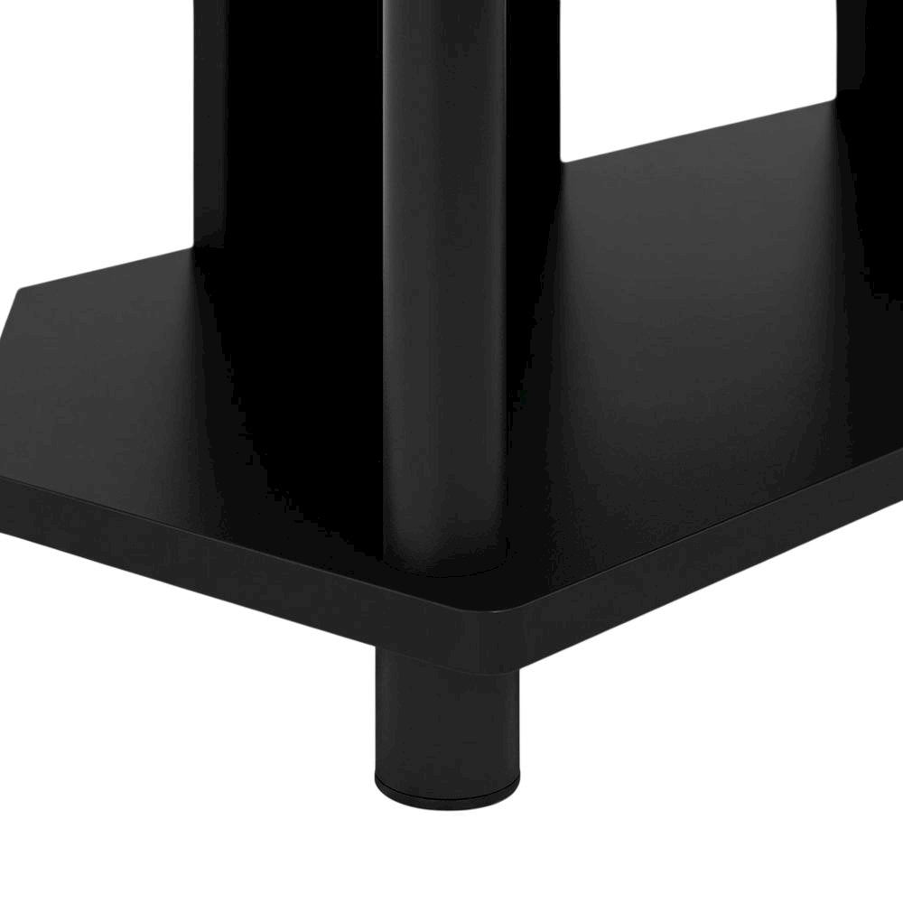 Corner TV Stand for 55-Inch TVs in Blackwood and Black Finish with Easy Assembly