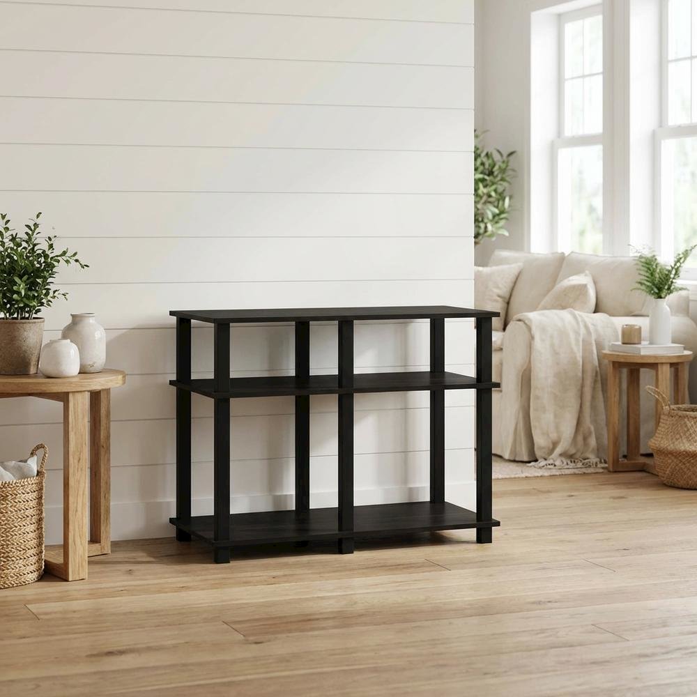 Wood TV stand with Espresso/Black finish for screens up to 40 inches