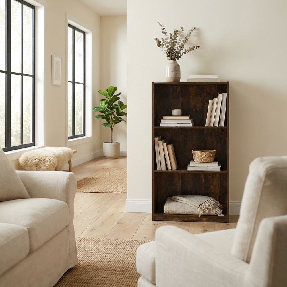 Wooden bookcase with minimalist design and sturdy construction