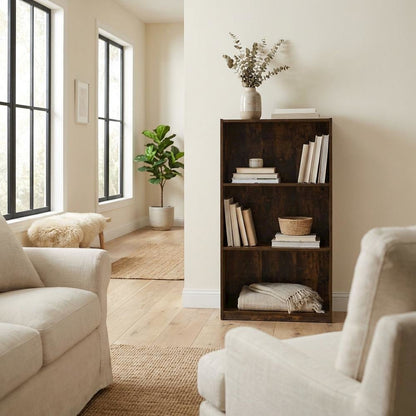 Wooden bookcase with minimalist design and sturdy construction