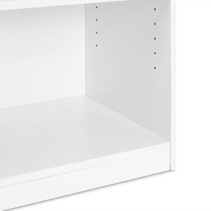 White 3-Shelf Bookcase with Sturdy Construction and Modern Design
