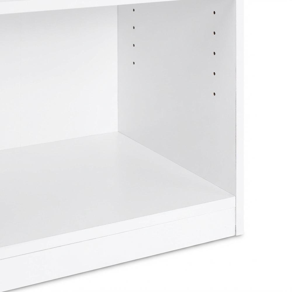 White 3-Shelf Bookcase with Sturdy Construction and Modern Design