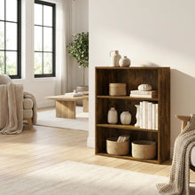 Amber Pine 3-Tier Open Shelf Bookcase with Modern Design, Durable Wood Material
