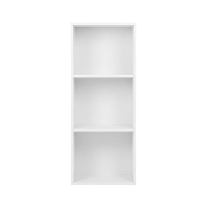 White 3-Tier Open Shelf Bookcase with Modern Design and Sturdy Construction