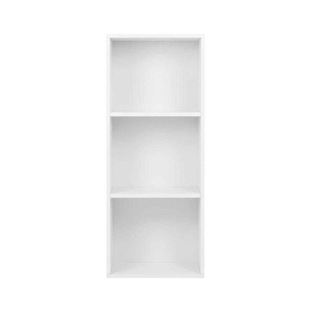 White 3-Tier Open Shelf Bookcase with Modern Design and Sturdy Construction