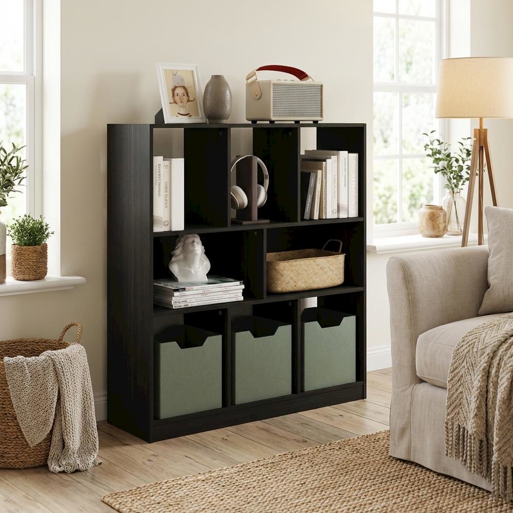 Wooden bookcase with simple design for versatile storage