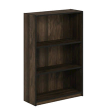 Wooden 3-Tier Adjustable Shelf Bookcase in Walnut Finish with Ample Storage