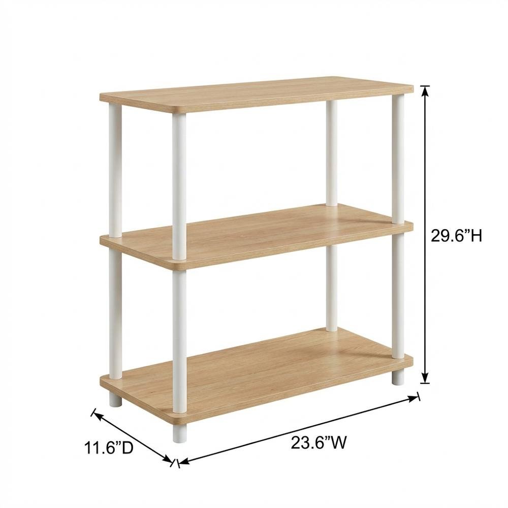 Wooden bookcase with modern design for living room or office storage